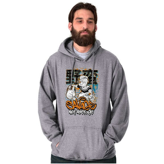 Urban Popeye Savage Not Average Hoodie Hooded Sweatshirt Men Brisco Brands S