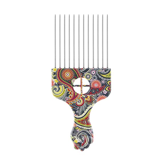 Graflsoa Peigne Coiffant à Fleurs en Acier Design Élégant pour la Taille (Modèle K3) - Plastique Multicolore et Acier Inoxydable pour un Dos Parfait