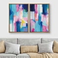 thumbnail image 2 of PixonSign Framed Canvas Print Wall Art Set Pastel Blue and Pink Color Blocks Geometric Shapes Illustrations Modern Art Contemporary Colorful Ultra for Living Room, Bedroom, Office - 24"x36"x2 NATURAL, 2 of 5
