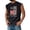 Black, variant on Patriotic Men's Sleeveless Tee with 250 Years Freedom Graphic and Classic American Flag Design Featuring Vintage Distressed Look Crew Neck Cut Light Brown S