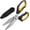 JD-12(Straight-Blades), variant on Heavy Duty 8-Inch,Multipurpose , Stainless Steel Shears with Serrated  & Protective Cover,Non-Slip Handle,Easy  Cardboard, Carpet,Leather, Fabric, Wires, Yellow