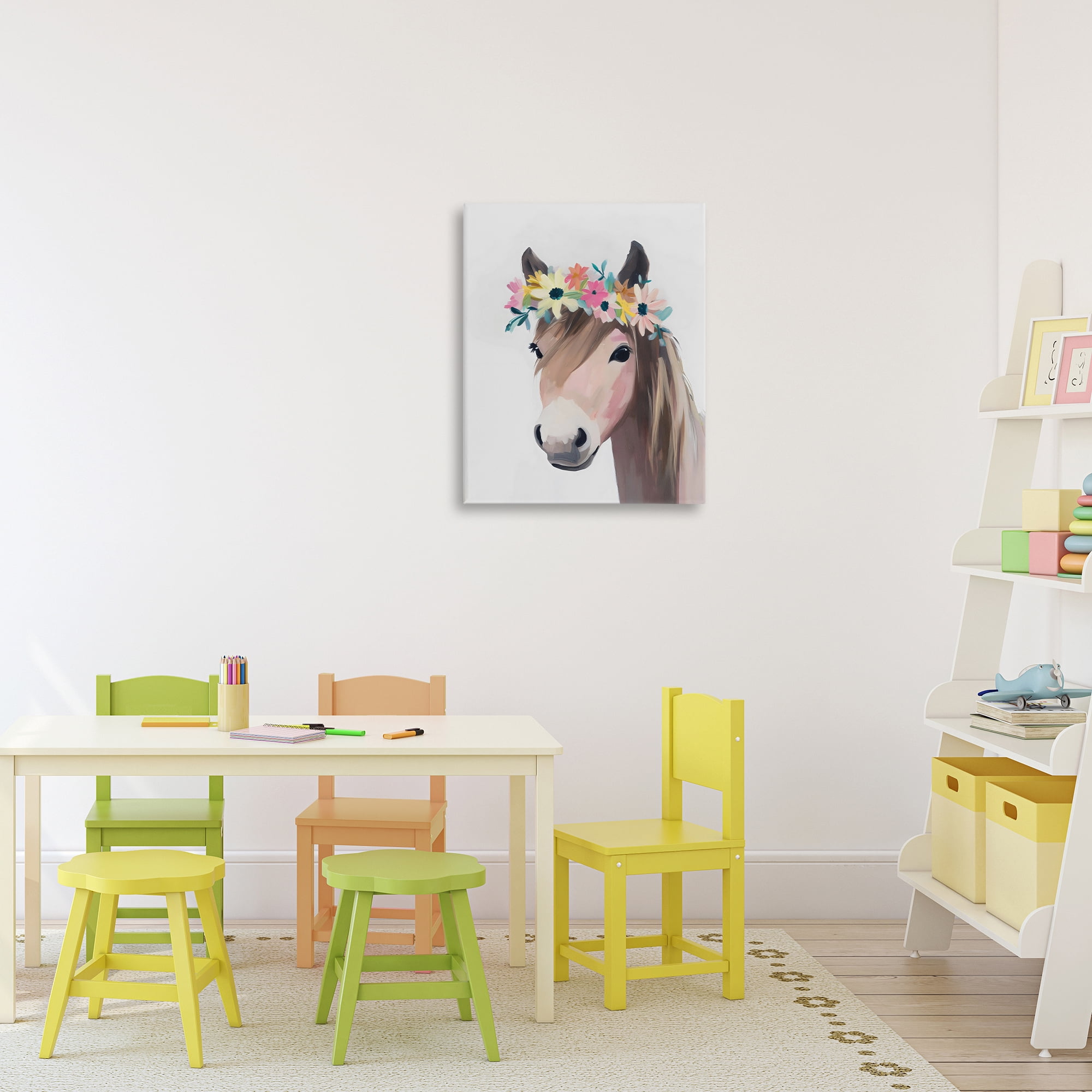 Stupell Industries Flower Crown Horse Canvas Wall Art, design by The Prints Vibe