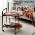 thumbnail image 5 of golytefs Walnut Wood Nordic Corner Table Large Capacity Movable Small Desk Wear Resist Elegant Coffee Table for Reading Book Tea Vase, 5 of 9