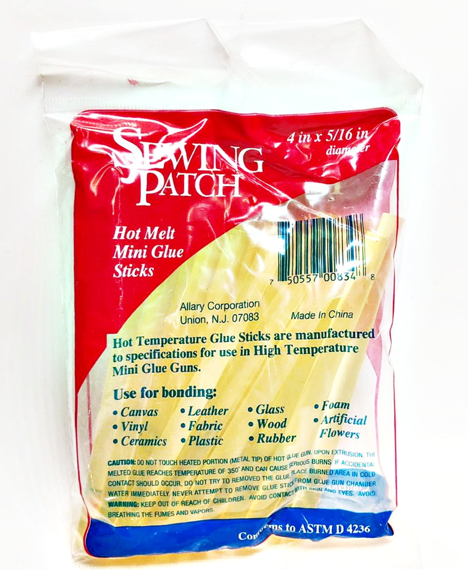 Allary Sewing Patch #834 Hot Melt Mini Glue Sticks, 20 Pcs, 4 x 0.31  Diameter