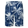 thumbnail image 4 of BOOMNY Men's Shorts Casual Hawaiian Coconut Tree Printed Elastic Waist Drawstring Beach Shorts For Man Soft Loose Fit Summer Workout Shorts Leisure Mens Dailywear, 4 of 5