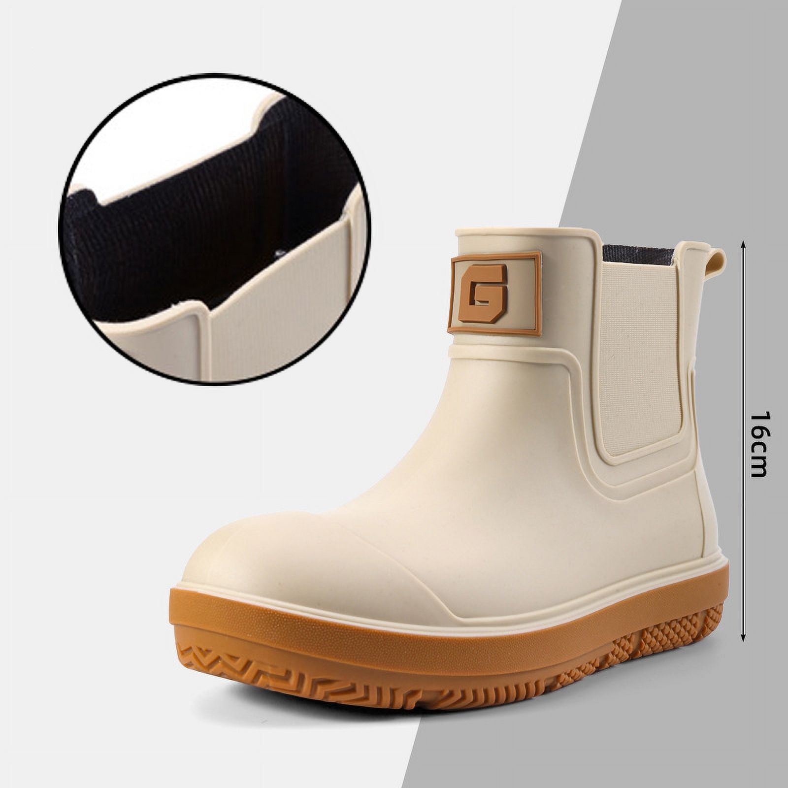 AUXDIQ Rain Boots Men Short Ankle Women Waterproof Rain Shoes Outdoor Garden Shoes
