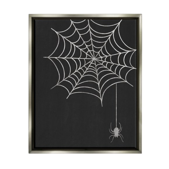 Stupell Industries Casual Black Hanging Spider Web Floating Framed Wall Art, Design by Taylor Shannon Designs