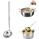 thumbnail image 1 of Cucharón de sopa de metal de acero inoxidable 2 en 1 con colr para cocina, cucharón de sopa con mango largo para cocinar fácil servir (plata), 1 of 3
