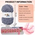 thumbnail image 2 of 3PCS Coral Velvet Yarn Chenille Yarn for Crocheting,Fluffy Yarn for Knitting and Croche DIY Craft,Warm Yarn for Bag Hat Scaf Clothe Gloves Doll, 2 of 6