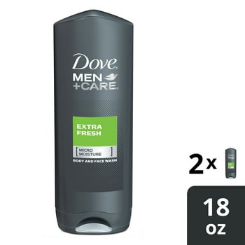 Dove Men+Care Body Wash Extra Fresh 18 oz, 2 Count