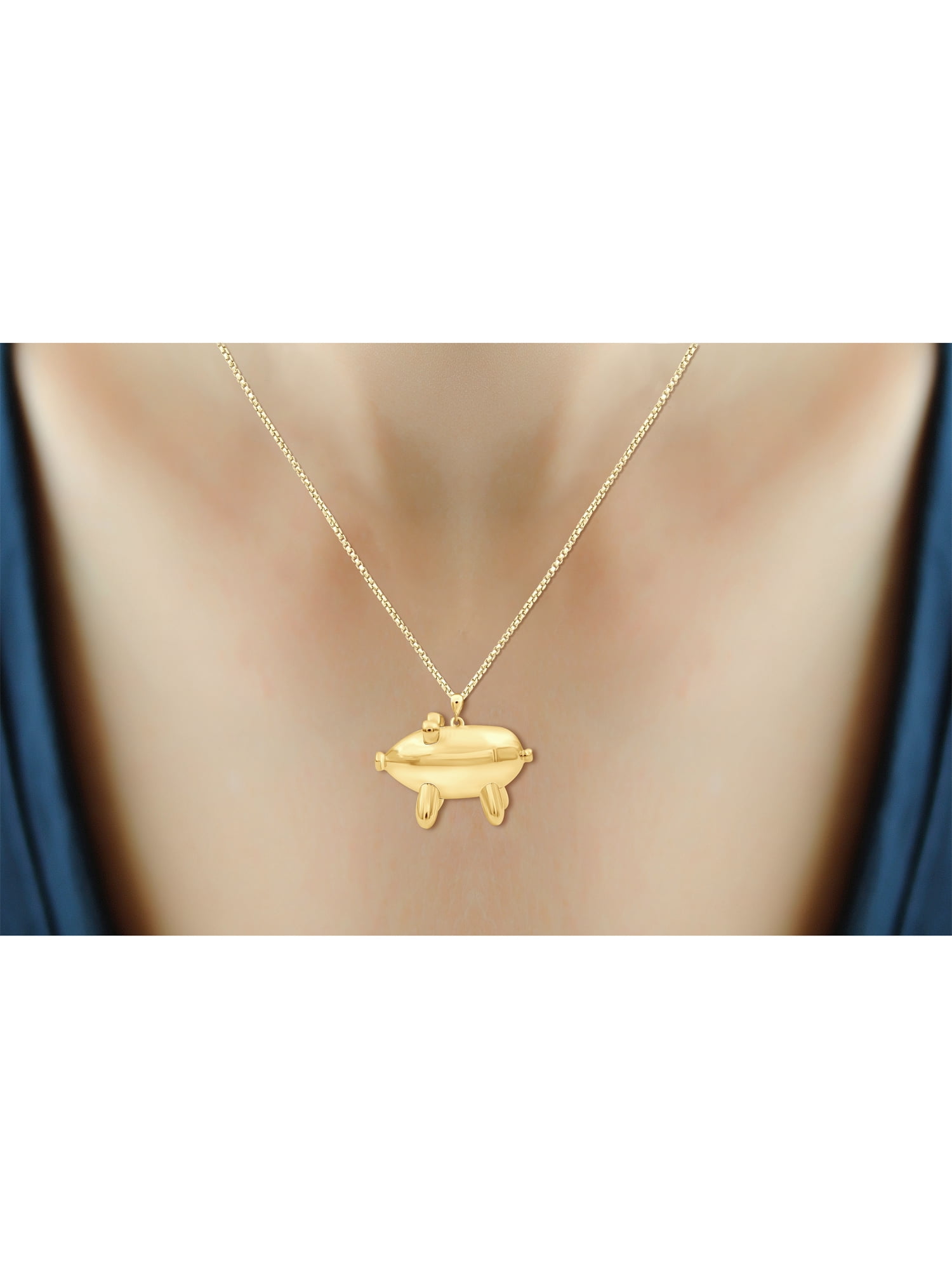 Silver Chain Necklace for Women – 14K Gold Plated Silver Pig Necklace – Chic, Stunning Silver Statement Necklace Gifts by JewelersClub
