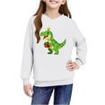 thumbnail image 4 of Lorytime Christmas Sweater for Kids Girls Boys Dinosaur Hoodies Long Sleeve Tops Drop Shoulder Cute Pullover White 4 Years, 4 of 4