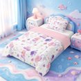 thumbnail image 2 of meiyoeat Cartoon Mermaid Print Twin Comforter Sets For Girls,Magic Ocean Animals Bedding Set,Pink Reversible,2pcs,1 Comforter and 1 Pillowcase, 2 of 7