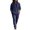 Navy, variant on Men's 2 Piece Cotton Linen Set, Long Sleeve Quarter Button Hooded Top and Elastic Waist Straight Leg Pants, Big and Tall Casual Matching Outfit for Spring, Loungewear and Home Wear Blackish Green L