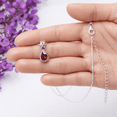 thumbnail image 6 of Earth Gems Jewelry Garnet Necklace Sterling Silver Pendant Pear Shape Gemstone Necklace for Women, 6 of 6