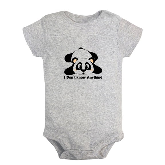 Baby Unisex I Don't Know Anything Funny Rompers Newborn Baby Bodysuits Infant Jumpsuits Kids Cotton Animal Panda Graphic One-Piece Outfits