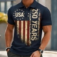 thumbnail image 2 of RMGVDSD Mens Polo Shirts 250th Anniversary USA Polo Shirt Men's Independence Day Golf Shirts Fashion Classic Short Sleeve Patriotic Shirt Pullover Basic Tees, 2 of 4
