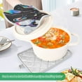 thumbnail image 3 of Yayeee Pot Holders Kitchen Heat Resistant with Pocket 7"x9.8" Cotton Oven Cooking Hot Pads, Black, 3 of 7