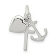 thumbnail image 1 of White Sterling Silver Charm Pendant 22 mm 19 Anchor & Heart, 1 of 2