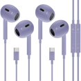 thumbnail image 1 of wonima11 2 Pack USB C Headphones YF89HJU for iPhone 15, Type C Earbuds Wired in-Ear Earphones with Mic & Volume Control Compatible with iPhone 15 Pro/Pro Max, iPad Pro-Purple, 1 of 1