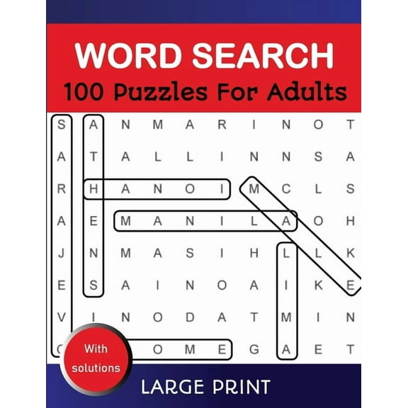 Word Search: 100 Puzzles for Adults (Large Print Paperback)