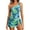 Blue Leaves, variant on Women One Piece Swim Dress One Shoulder Swimsuit with Skirt Tummy Control Swimdress Bathing Suit