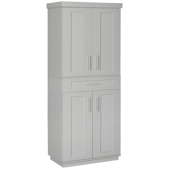 HOMCOM Modern Kitchen Pantry Freestanding Cabinet Cupboard with Shelves
