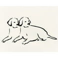 thumbnail image 2 of Pi Studio 32x26 White Modern Wood Framed Museum Art Print Titled - Two Dogs, 2 of 4