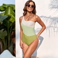 thumbnail image 3 of TNOBHG Women One-piece Swimsuit Women Summer Monokini One-piece Color Matching One Shoulder Skinny Elastic Soft Breathable Quick-dry Swimsuit Beachwear, 3 of 8