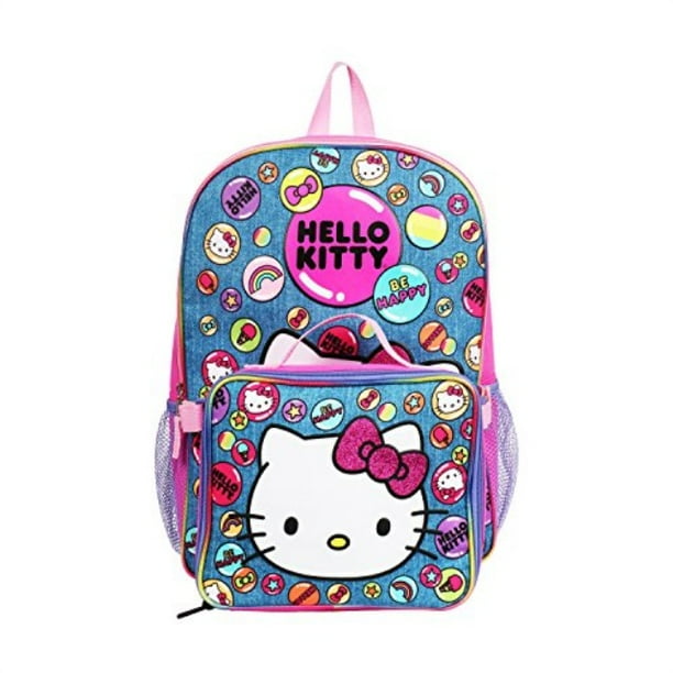 FAB Starpoint Hello Kitty Denim Blue Backpack with Insulated Lunch
