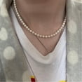 thumbnail image 1 of Pearl Necklace Men Simple Handmade Strand Bead Necklace, 1 of 3