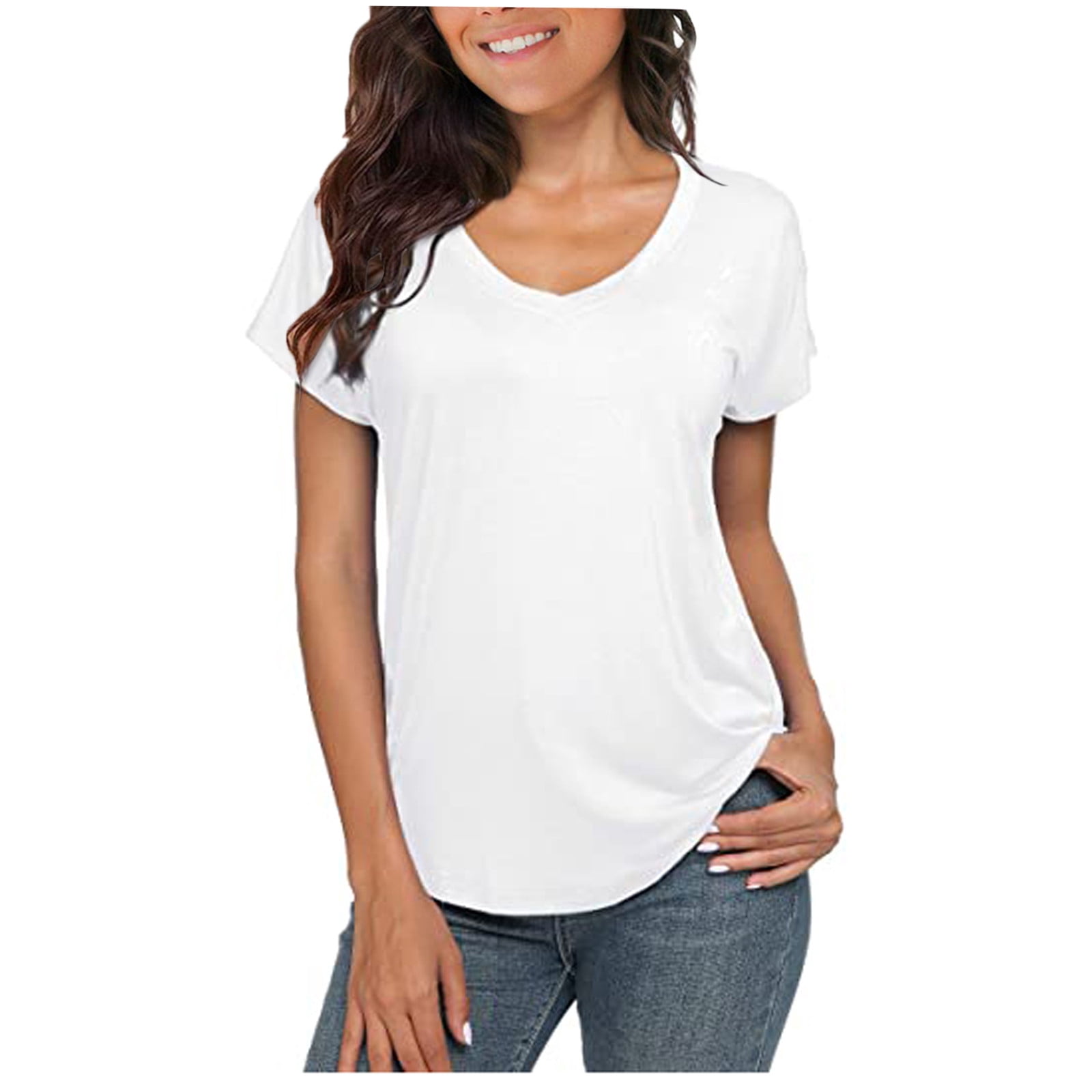 Shirts Basic Tee Top Blouse White 