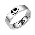 MAVLLY Jack and Sally Ring Titanium Steel Ring Nightmare Before