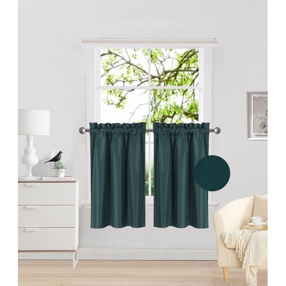 RS5 2-Piece Hunter Microfiber Blackout Window Curtain, Two (2) Rod Pocket Panels 30"X 36" Each