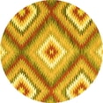 thumbnail image 1 of Ahgly Company Indoor Round Southwestern Yellow Country Area Rugs, 4' Round, 1 of 4