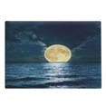 thumbnail image 1 of Ocean Cutting Board, Super Moon over Ocean Surface Midnight View Dreamy Mystic Picture Print, Decorative Tempered Glass Cutting and Serving Board, Large Size, Yellow Navy, by Ambesonne, 1 of 1