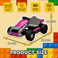 thumbnail image 6 of Xuanlur 2-in-1 12V Kids Ride On Building Block Car, Electric Truck Car/Kart-Switch Freely, DIY Assembly Electric Toy with Parent Remote Control, Toddler Gift Car for Boys Girls Ages 2-4, Pink, 6 of 9