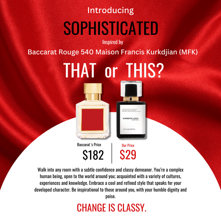 SOPHISTICATED Inspired by BACARAT RGE 540 Pheromone Perfume for Men and Women Extrait De Parfum Long Lasting Dupe Clone Perfume Cologne