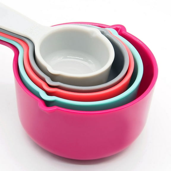 HONMEET Measuring Spoon Set 5 Pieces Plastic Kitchen Measuring Spoons for Liquid and Dry Ingredients Assorted Colors