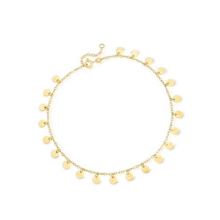 Ross-Simons Italian 14kt Yellow Gold Circle-Station Anklet, Women's, Adult