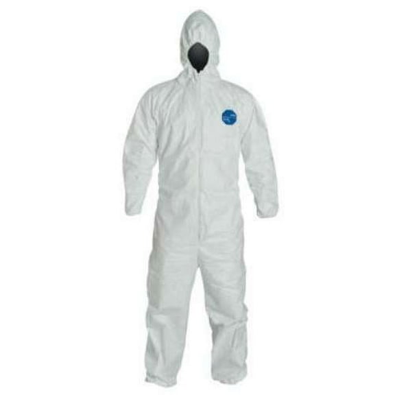 Dupont Hooded Coverall,Elastic,White,2XL TY127SWH2X0025VP