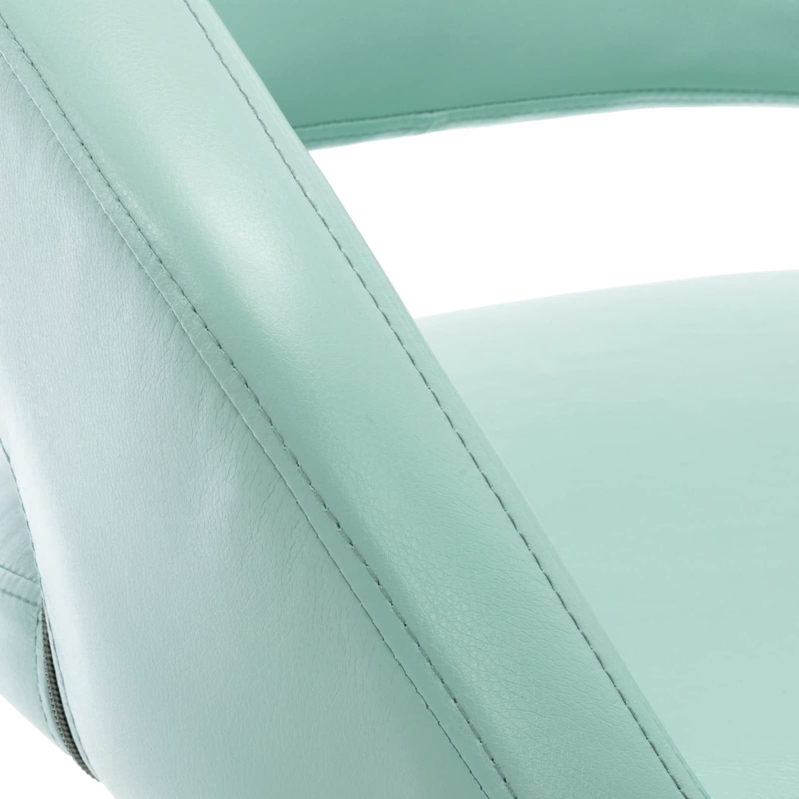 PU Leather Bar Stools, Adjustable Height 24."-32.25, Swivel Barstools with Back & Footrest, Upholstered Bar Chairs for Kitchen Island, Dining Room, Home Bar (Mint Green, Silver Base)