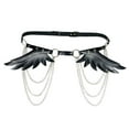 thumbnail image 2 of Segolike Punk Waist Chain Belt with Wing Punk Rock Belt for Pants Cosplay Rave Outfit Black, 2 of 8