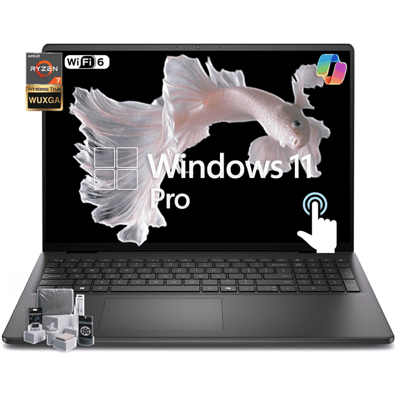 Dell 16 Business Laptop, 16" WUXGA Touchscreen, AMD 8-core Ryzen 7 250, 16GB DDR5, 1TB SSD, Backlit, Wi-Fi6, Win11Pro