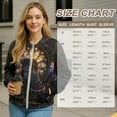 thumbnail image 7 of Xixirimido Women's Bomber Jackets Lightweight Zip Up Jacket Casual Vasity Jacket Coat Outerwear Windbreaker with Pockets, Stained Glass Crow, Medium, 7 of 7