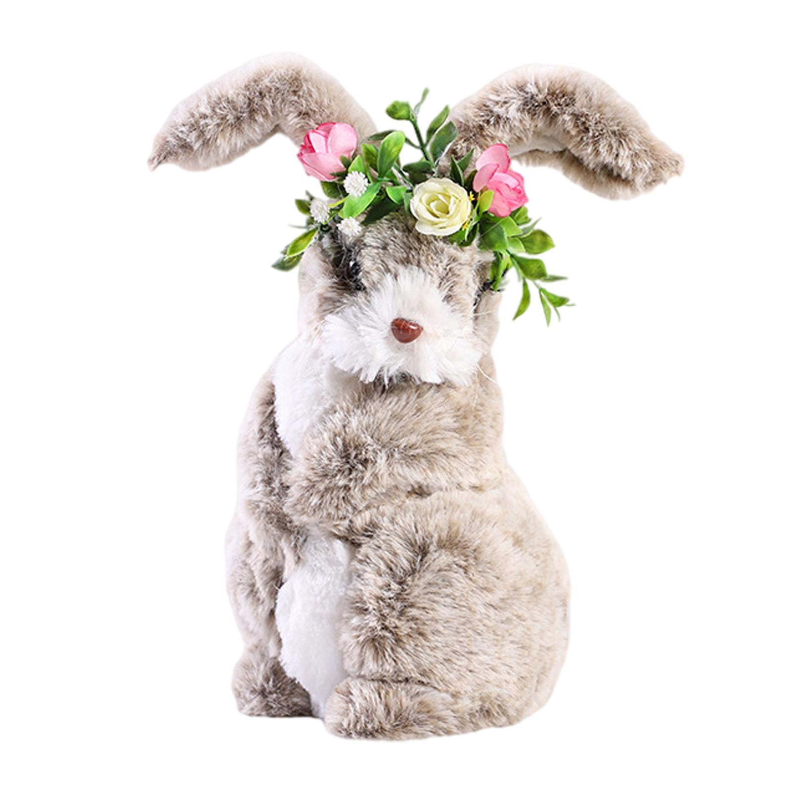 FVDPWYE 2 Pieces Soft Bunny Plush Easter Rabbit, Toys Ornament for Desk Tabletop