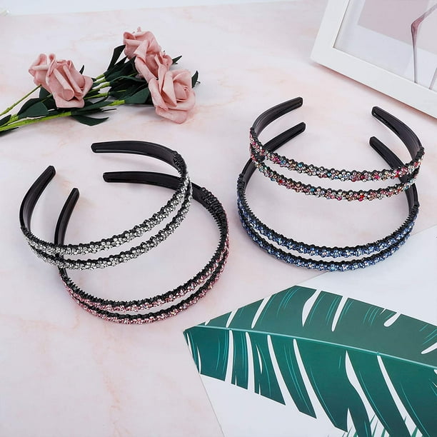 Rhinestone Headband Double Crystal Side Fashionable Headband Hard