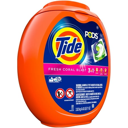 Tide PODS Laundry Detergent Pacs Fresh Coral Blast - 81ct