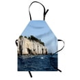 thumbnail image 1 of France Apron, Cliff of Calanques in Cassis near Mediterranean Sea Cote d'Azur, Unisex Kitchen Bib with Adjustable Neck for Cooking Gardening, Adult Size, Pale Sky Blue and Multicolor, by Ambesonne, 1 of 4