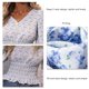 thumbnail image 5 of Camisa floral con cintura elástica,Camisa con cintura elástica para mujer Camisa floral con cuello en V Camisa floral de manga larga probada profesionalmente, 5 of 6